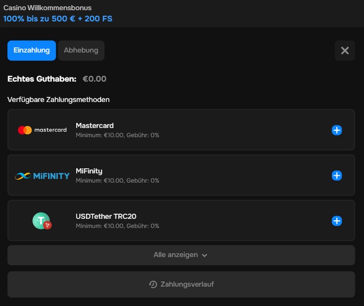 MrPunter Zahlungsmethoden
