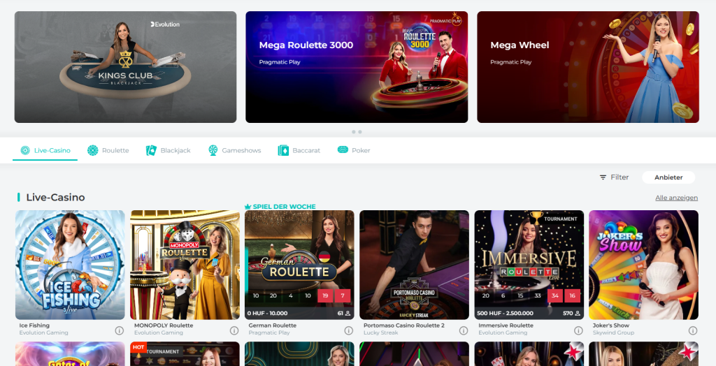 Spinoli Live-Spiele