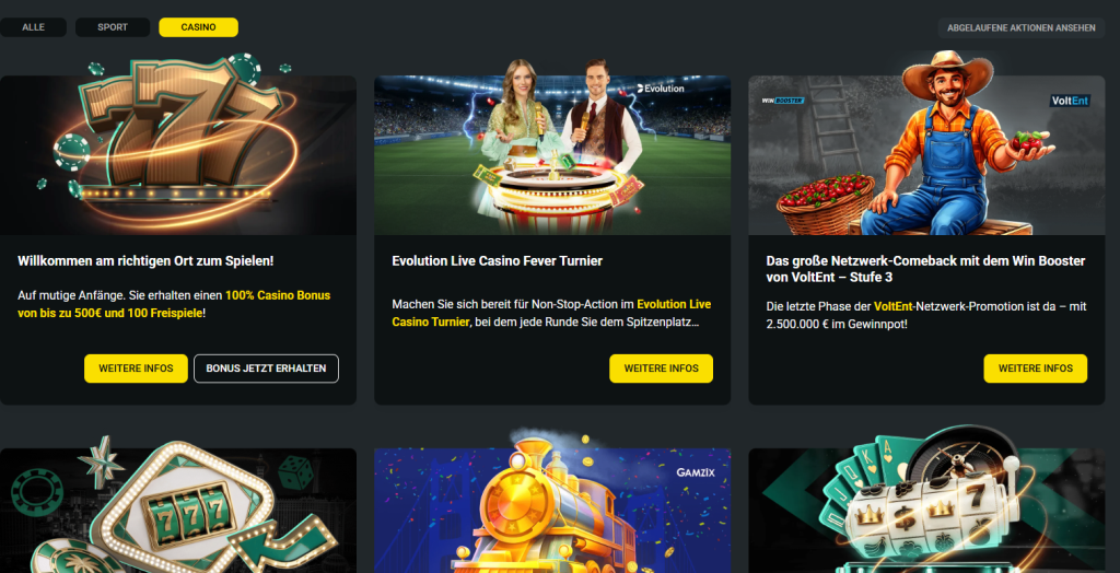 1bet Aktionen