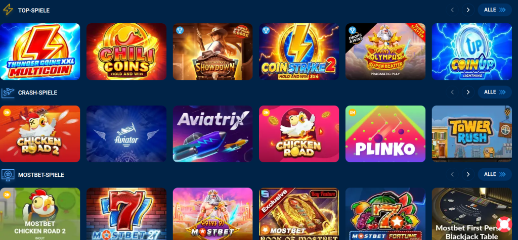 Mostbet Spielautomaten