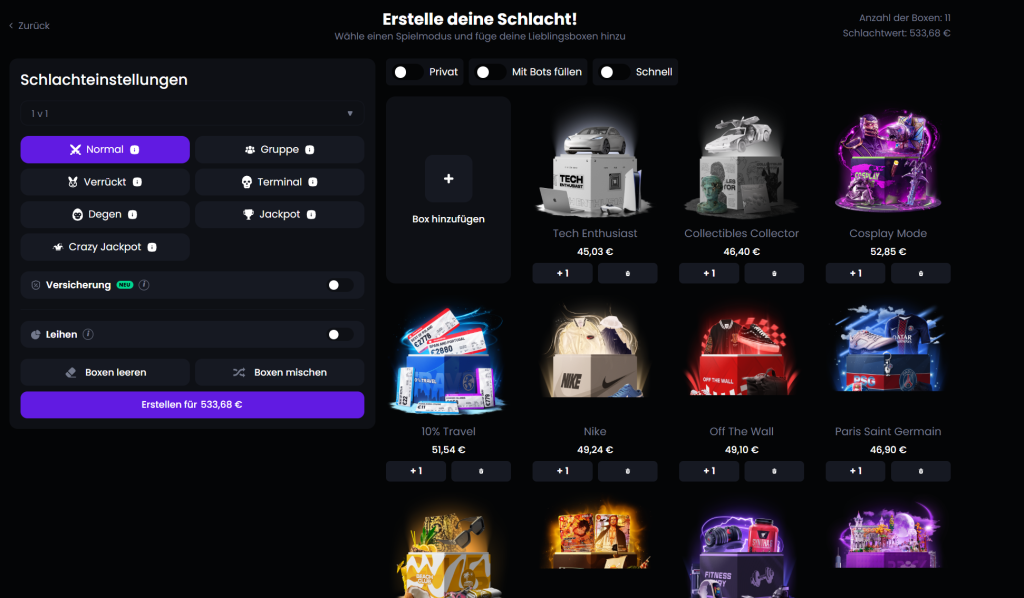 EmpireDrop – Battle erstellen