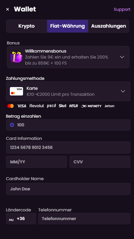 iWild Casino Einzahlung