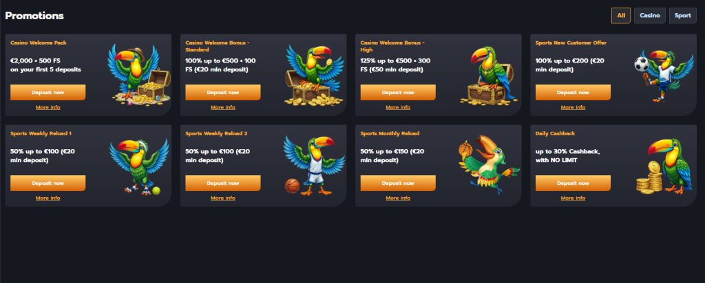 Willkommensbonus von Flappy Casino