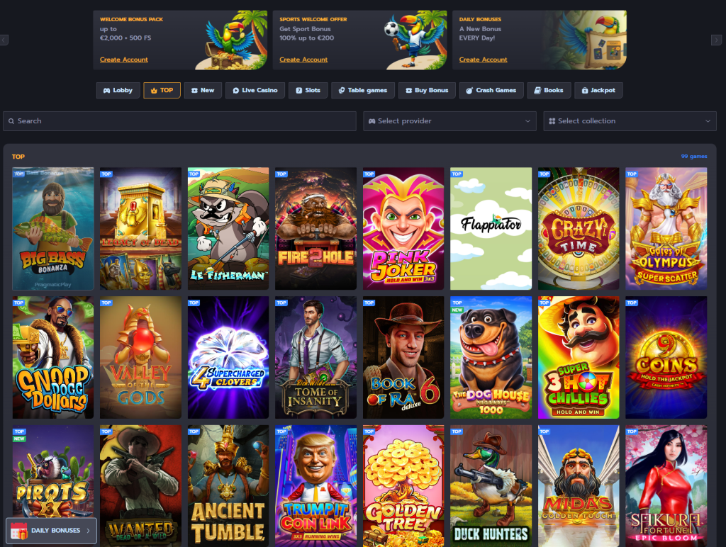 Live-Casino-Bereich von Flappy Casino